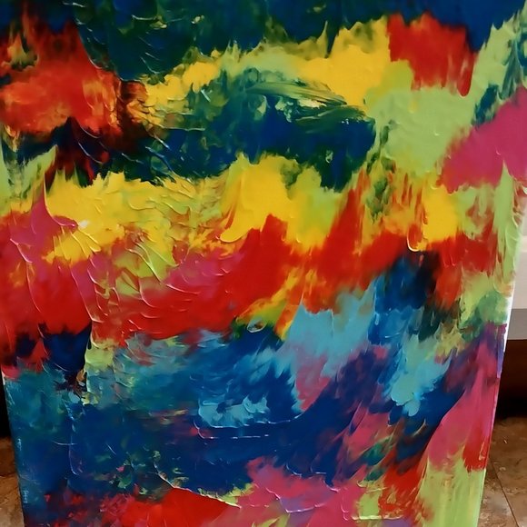 Original Painting by the DOG Chomp Chomp! Original Artwork on canvas 14x12 - Picture 2 of 2